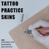 2PCS Gray Fine Line Pattern Printed Tattoo Training Skin Realistic