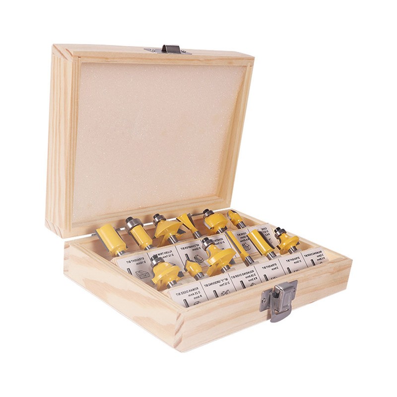 12pcs Milling Cutter Router Bit Set Wood Cutter Carbide 1/4inch