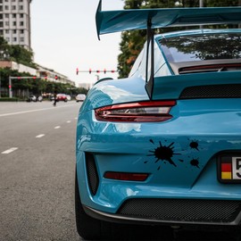 JNNJ Car Paint Splashes Sticker, Car Sticker for Dent, Scratches, Dents, Motorcycle Sticker, 15 x 10 cm, Set of 3, Weather-Resistant (Black)