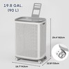 Sufdari 90L Laundry Basket with Wheels, Rolling Laundry Hamper with