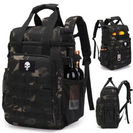 Tactical Backpack Cooler, Lunch Backpack for Men and Adults to Work with Handle, Soft Cooler Bag - Insulated, Waterproof and Leak-Proof