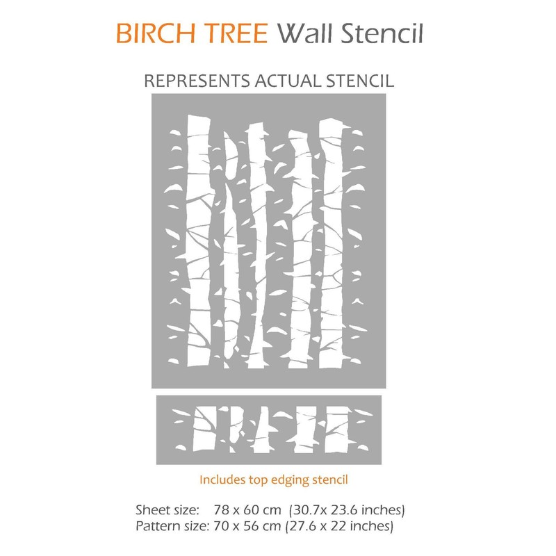 Birch Tree Wall Stencil for Painting