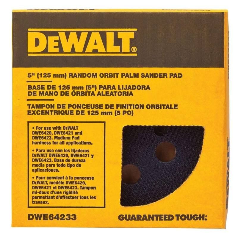 DEWALT Almohadilla de gancho y bucle para lijadoras, 5 pulgadas,