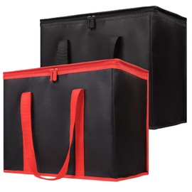 Bodaon Insulated Food Delivery Bag, X-Large Insulated Reusable Grocery Bags with Zippered Top, Cooler Bags for Travel/Camping, Catering Shopping Bag for Groceries, Thermal Bags for Cold and Hot Food