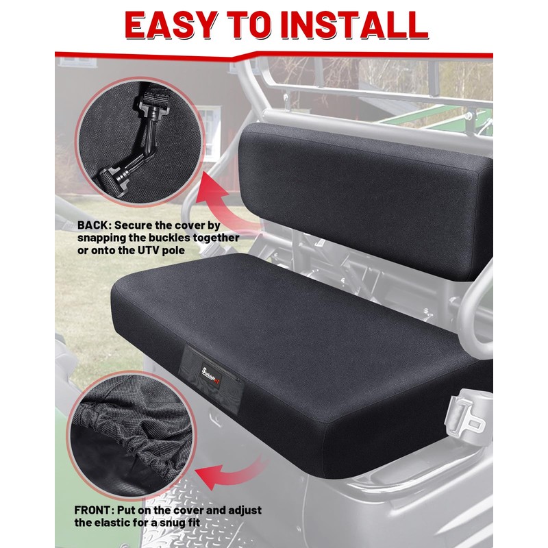 StarknightMT Mule Bench Seat Cover Compatible with Kawasaki Mule 600/610