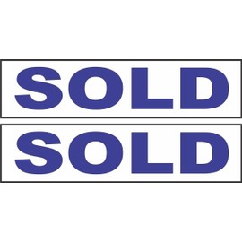 2-6x24 Sold Real Estate Rider Sign Blue