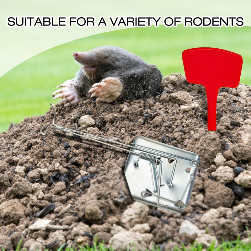 Qualirey 8 Pcs Gopher Traps Mole Mouse Gophers Trap Galvanized