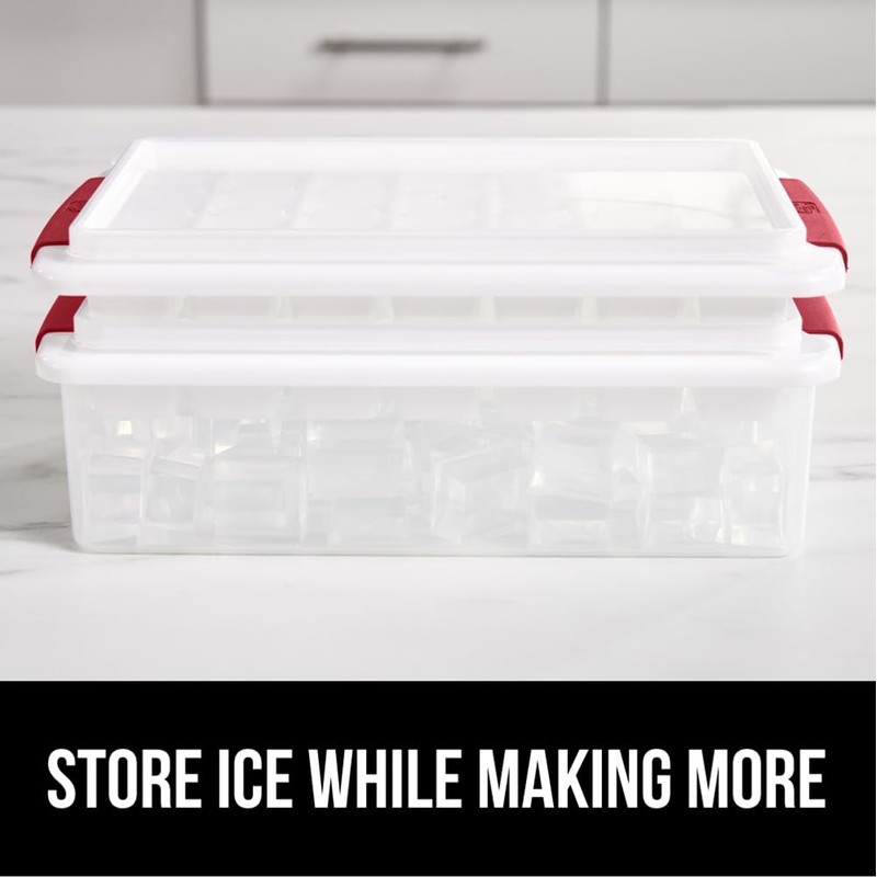 GORILLA GRIP Stackable Ice Cube Tray and Bucket Set for