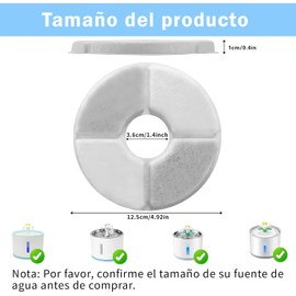 6 PCS Filtros para Fuente de Gatos con Resina y Carbón Activado