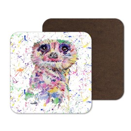 Coaster Meerkat Dessert Wildlife Animals Coasters Watercolour Art Gift Work Office Dining Tea coffee (1)