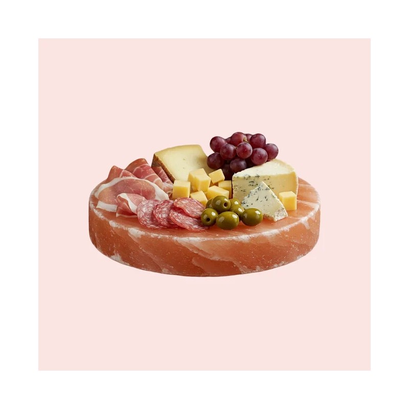 Pink Salt Wall Salt Cooking Block plate Round 8" Diam