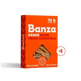 Banza Chickpea Pasta, Penne - Gluten Free Healthy Pasta, High Protein, Lower Carb and Non-GMO - (Pack of 6)