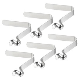 PATIKIL 8.3x8mm Kayak Paddle Snap Set of 6 Tent Pole Clips Steel V-Shaped Single Pin Push Button Spring Clip Lock Tube Pole Clip Camping Awning