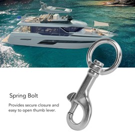 Swivel Eye Bolt Snap Hook Marine Grade Scuba Diving Clip 316 Stainless Steel for Fishing Boating (4#)