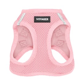 Best Pet Supplies - Arnés de Malla para Perros pequeños y medianos Voyager Step-in Air para Todo Tipo de Clima, Color Rosa (Ribete a Juego), M