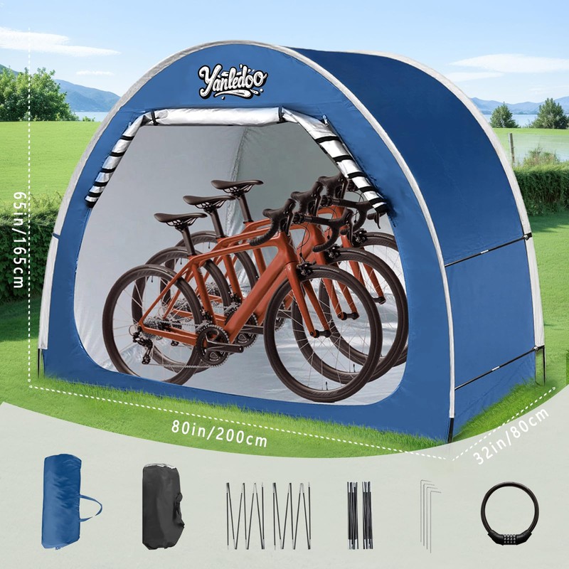 Bike Storage Tent, 2-3 Bikes, Outdoor Shelter, Waterproof(Royal)