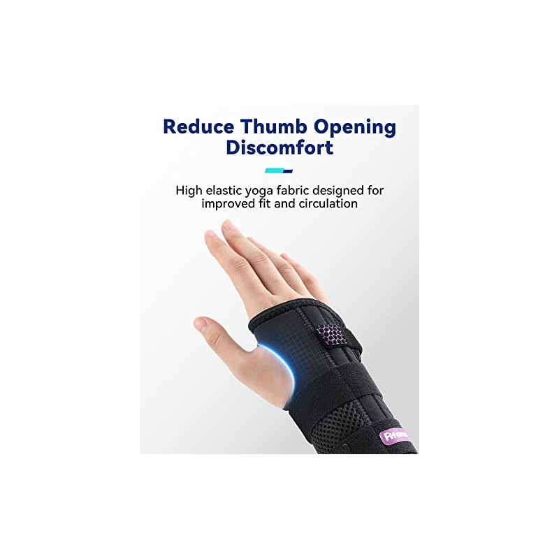 Fitomo Wrist Support with 3 Splints ＆ Soft Thumb Design