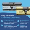 UAP Kinetica+ K4 3* Kitemarked Horizontal Euro Double Key Cylinder