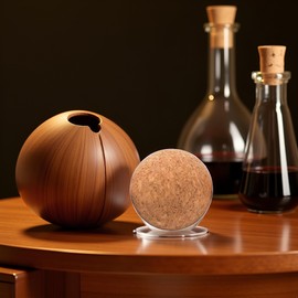 1Pc Wooden Wine Cork Ball Stopper Plugs for Wine Decanter Carafe Bottle Replacement Wine Stoppers Bar Wine Tools