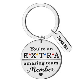 Thank You Gifts for Employee Team Members Appreciation Keychain for Staff Coworkers Retirement Gifts for Colleague Co-worker Leaving Gift for Women Men You’re An Extra Amazing Team Member Key Ring