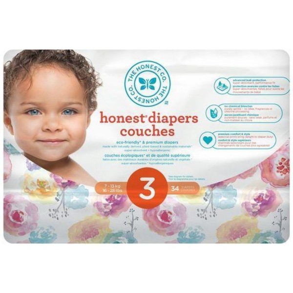 The Honest Company DIAPERS  -  ROSE BLOSSOM, Size 1 (44 Count)