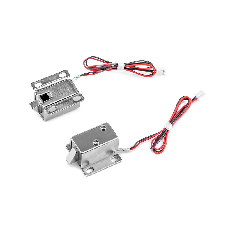 QWORK Electromagnetic Solenoid Lock, 4 Pcs Mini Door Drawer Tongue