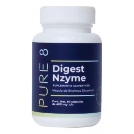 Pure 8 Enzimas Digestivas (digestión) 60 Cápsulas Sabor Sin Sabor