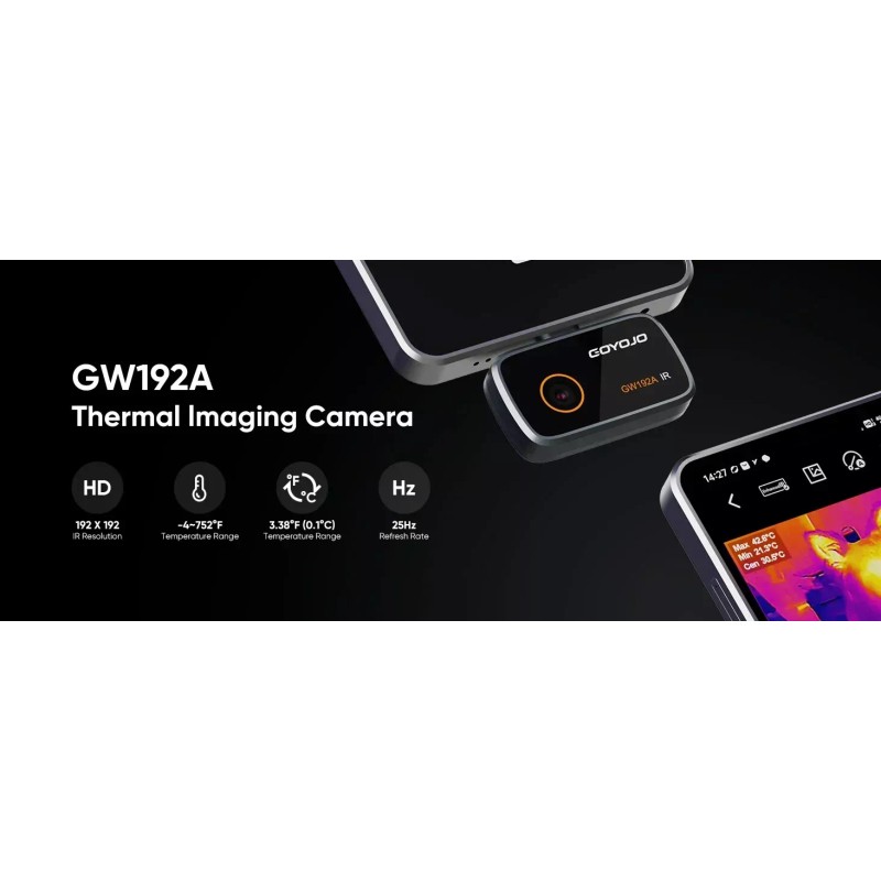GOYOJO Thermal Imaging Camera for Android, 192x192 IR Resolution, USB-C