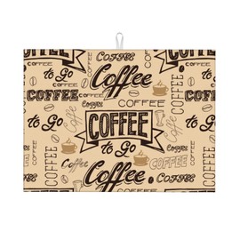 Coffee Dish Drying Mat for Kitchen, 18 x 24 Inch with Super Absorbent Reversible Microfiber Dish Drying Pad Dish Rack Pad Drainer Mat for Coffee Bar
