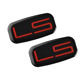 2Pcs LS Cab Emblem Badge 3D Logo Roof Pillar Replacement for 92-07 Silverado Tahoe Suburban (Black Red)
