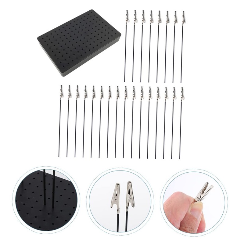 STOBOK Model Making Base Paint Booth Stand 25pcs Clip Base