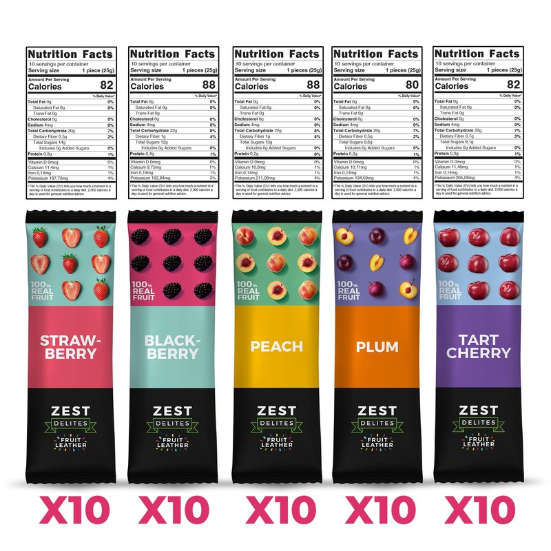 Fruit Snacks by Zest Delites, Fruit Leather Bars, Healthy Snacks
