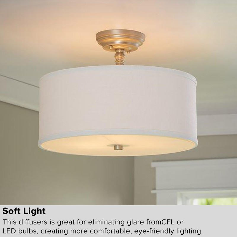 GO&SO 8.5"/216 mm Lamp Shade Diffuser,Frosted White Acrylic Drum Lampshade