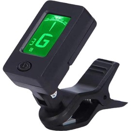 Guitar Tuner Clip, Chromatic Tuner with Large LCD Color Display for Acoustic, Electric, Bass Guitars, Banjo, Ukulele, Violin Music-Making Accessories