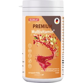 OLDELA Multivitam Plus - Multivitamin & Mineral with Lutein & Lycopene - 24 Ingredients - Produced in Germany (60 Capsules)