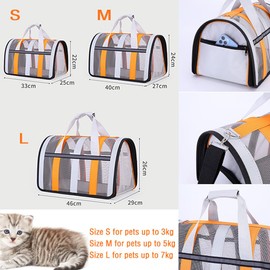 Treer Transport Bag for Pets, Transport Box for Dogs and Cats, Foldable Pet Transport Box, Lightweight Travel Carry Bag for Travel on Plane, Car or Train (40 x 27 x 24 cm, Black)