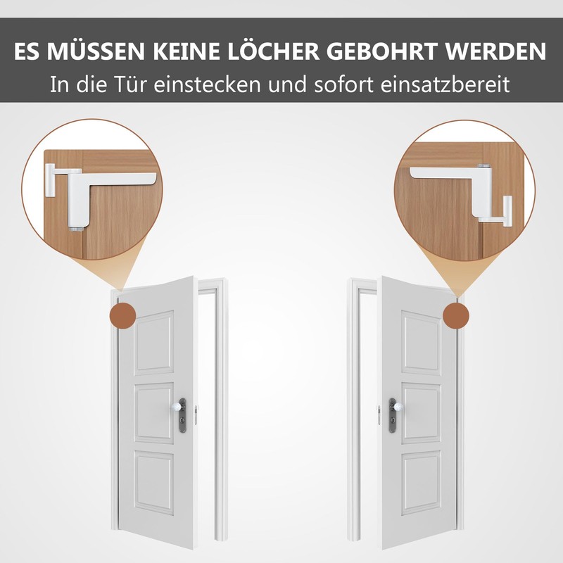 Interior Door Closer, Suitable for Universal Door, Mini Door Lock,