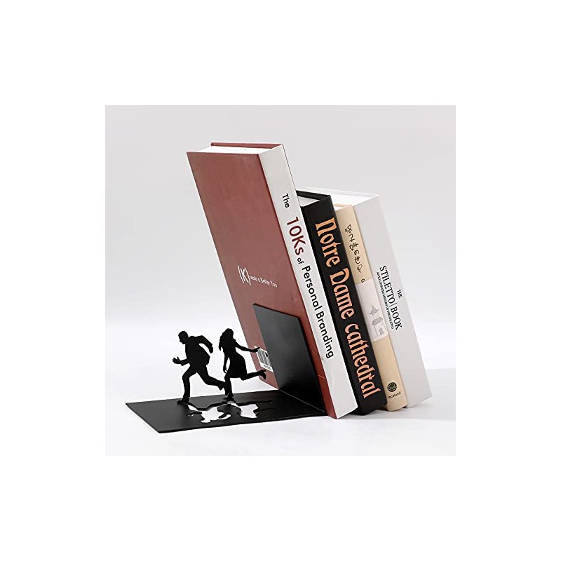 I-TOTAL® - Cute Metal Book Stand Bookends/Bookends for Shelf/Table (Crushed)