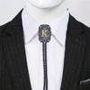Btilasif Bolo Tie for Men, Initial Letter A-Z Western Cowboy