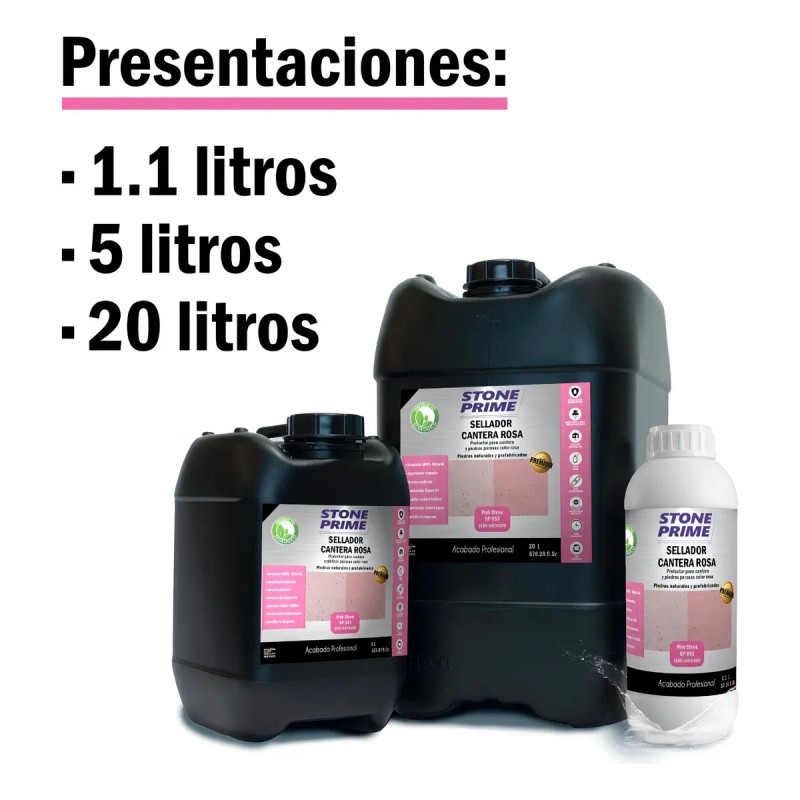 Sellador Stone Prime Cantera Rosa Apariencia Mojada Antisalitre