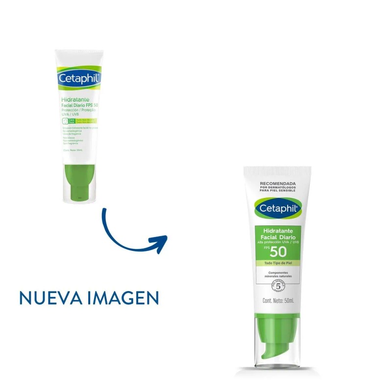 Hidratante Facial Cetaphil Diario Fps 50 Con 50ml Día