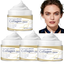 Crema facial antienvejecimiento con Ácido hialurónico y colágeno, crema hidratante facial diurna y nocturna, crema antiarrugas para mujeres, reafirmante, hidratante, líneas finas suaves (4Pcs)