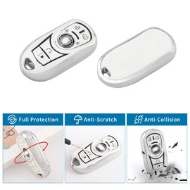 CARFIB - Funda para llavero Buick para llavero con 6 botones compatible con Buick Enclave Encore Envision Lacrosse Regal para llaves de coche para mujer, TPU blanco