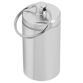 VBESTLIFE Keychain Holder, Mini Portable Aluminium Box Container Case Bottle for Outdoor Travel Camping(Silver) Emergency