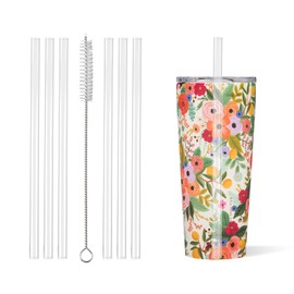 Straw Replacement Compatible with Corkcicle 24 oz Tumbler,Transparent Heat Resistant 24 oz Straw Replacement Compatible with Corkcicle,6PCS Straws with 1 Straw Brush