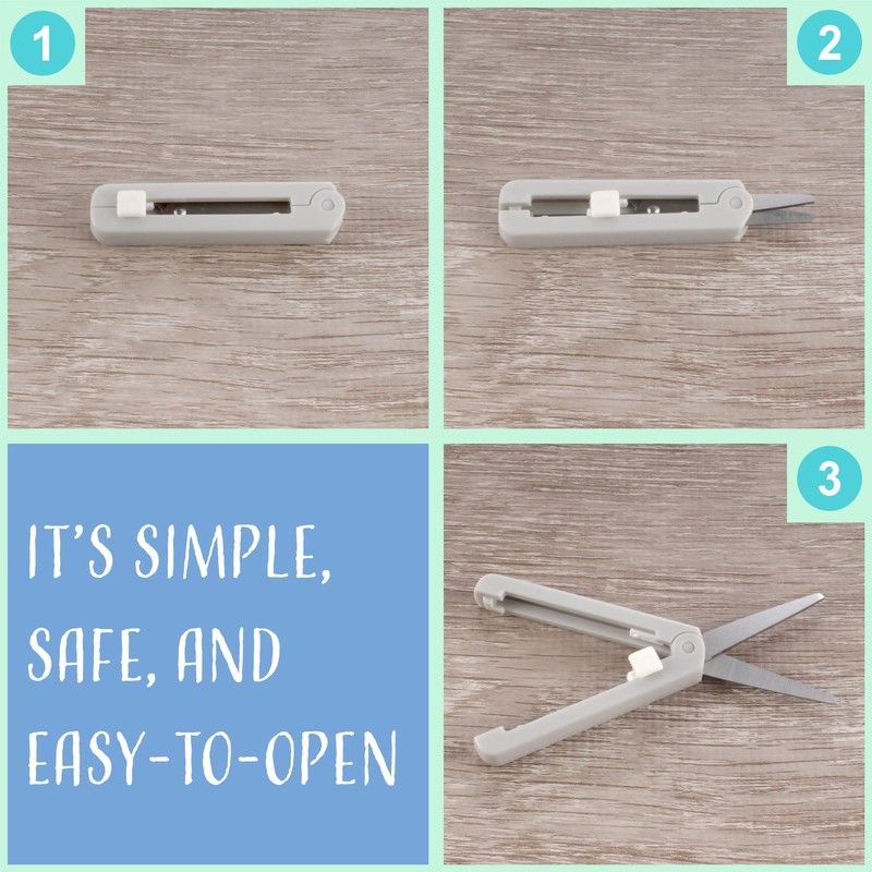 JubileeYarn Push Open Folding Safety Scissors - Dark Blue -