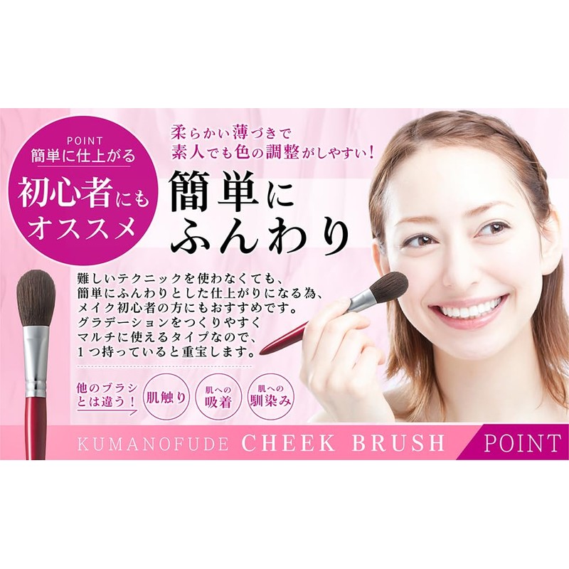 Hakuundo Kumano Brush, Cheek Brush, Concealer Brush, Makeup Brush, Eye