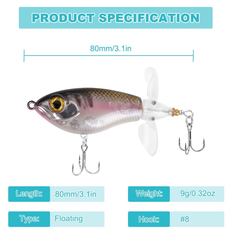 RYACO Top Water Fishing Lures - Floating Swimbait for Bass,