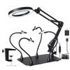 10X Magnifying Glass with Light and Stand, KUVRS Magnetic Helping