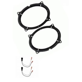 Front Door Car Stereo Speaker Install Adapter Plates + Wire Harness -Made for Nissan: 2016-2021 Titan and 2022-2024 Frontier